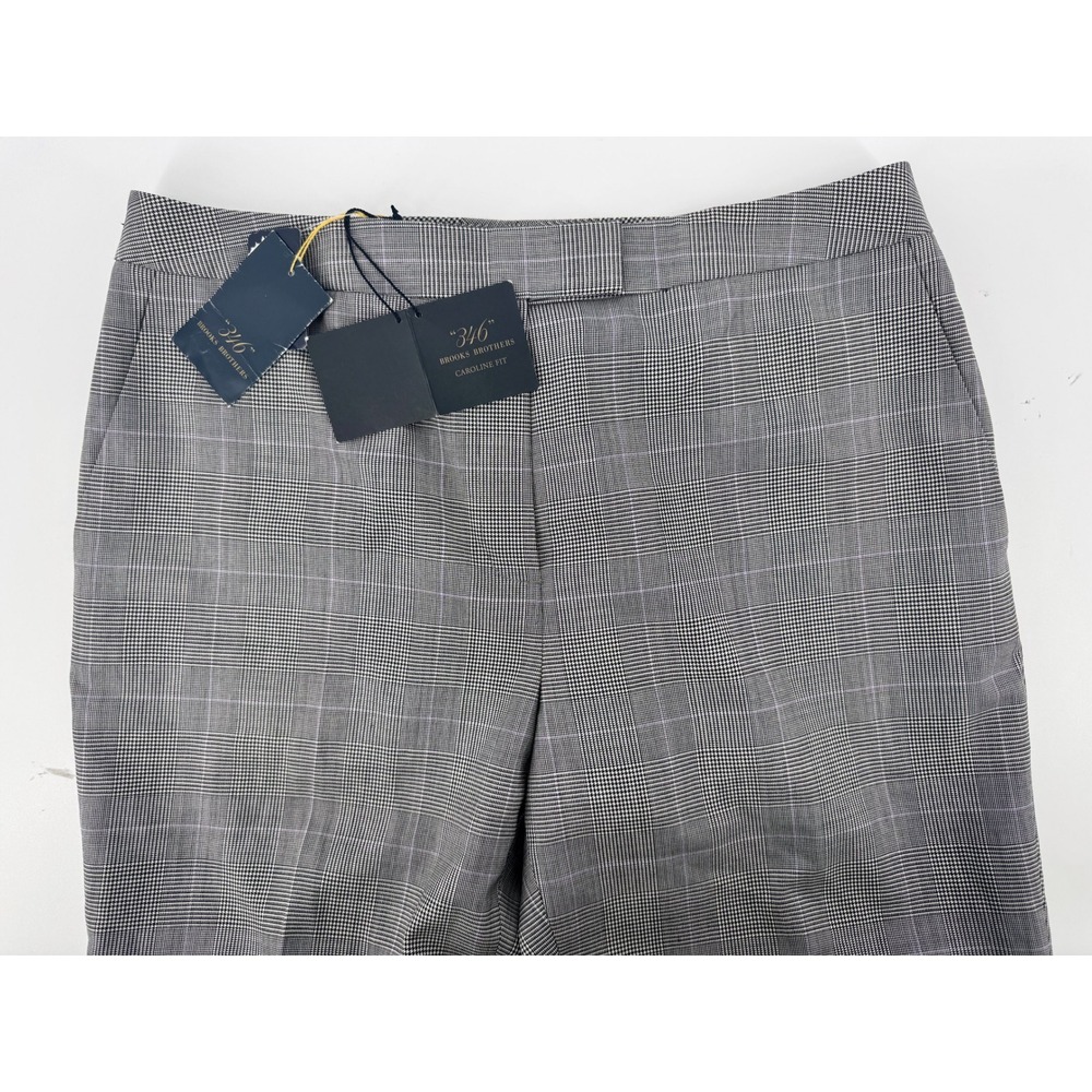 Brooks Brothers 346 Womens Dress Pants Size 12 Caroline Fit Plaid Wool Blend - Picture 3 of 14